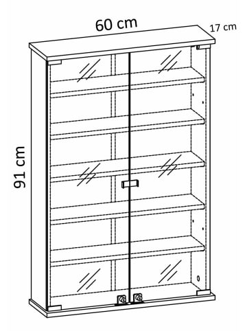 ebuy24 Badschrank Janula Weiß 60 x 18 cm