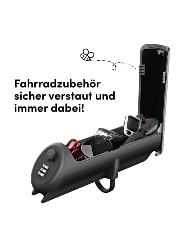 BeeMyBox Fahrradtasche Basic 26cm grau mit Zahlenschloss Schwarz