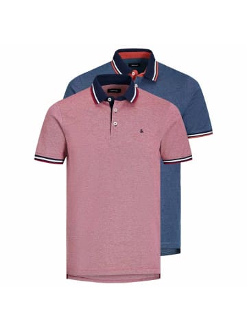 Jack & Jones Poloshirt 2er Pack in Rot/Blau