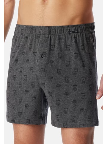 Schiesser Boxershorts Single Jersey in Grau / blau
