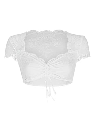 Nina von C. Dirndlbluse, kurzarm in weiss