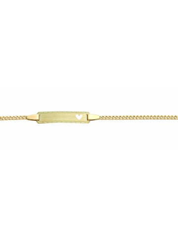 Adeliás Damen 333 Gold Flach Panzer Armband 14 cm Ø 1,7 mm in gold