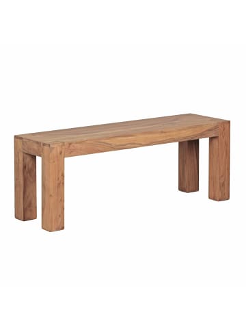KADIMA DESIGN Sitzbank im Landhaus-Stil: Massivholz Akazie/Sheesham, bis 250 kg, handgefertigt in Beige