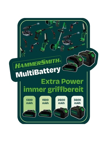 Hammersmith Ersatz Akku für alle Hammersmith Produkte MultiBattery 3600mAh in Schwarz
