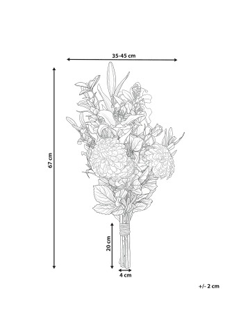 Beliani Künstlicher Blumenstrauß PARREIRA in Weiß/Grün - (W) 45 x (H) 67 x (L) 45 cm