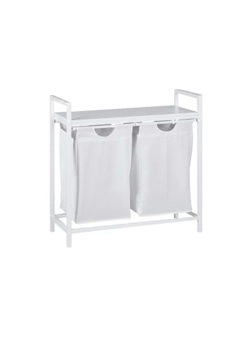 relaxdays Wäschesammler in Weiß/ Grau - (B)73 x (H)72 x (T)33 cm