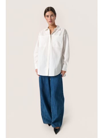 Soaked in Luxury Langarm - Hemd SLCalico Lockere Passform in Broken White