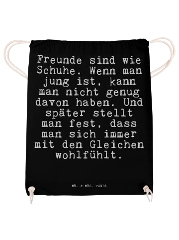 Mr. & Mrs. Panda Turnbeutel Freunde sind wie Schuhe.... mit Spruch in Schwarz