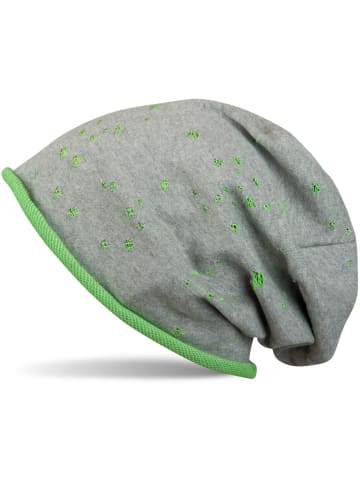 styleBREAKER Beanie Mütze in Grau-Limette