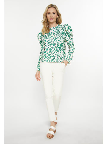 Usha Blouse in offwhite green