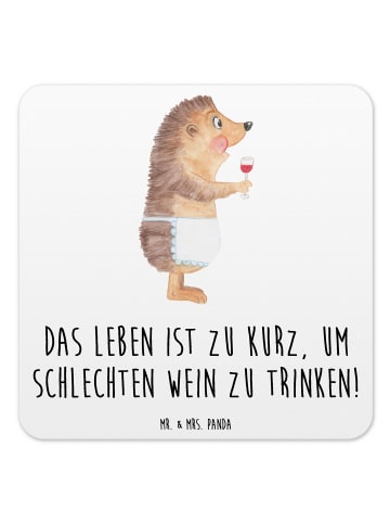 Mr. & Mrs. Panda Coaster Igel Wein mit Spruch in Weiß