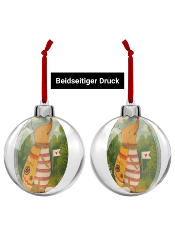 Mr. & Mrs. Panda Kunststoff Weihnachtskugel Nachtfalter Fähnchen... in Weiß