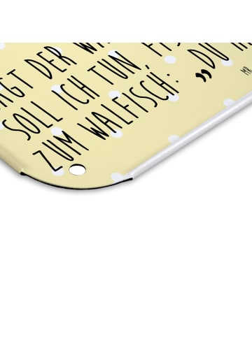 Mr. & Mrs. Panda Vintage Blechschild Walfisch Thunfisch mit Spruch in Gelb Pastell