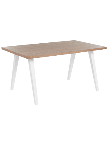 Beliani Esszimmertisch LENISTER in Braun/Weiß - (W) 90 x (H) 75 x (L) 150 cm