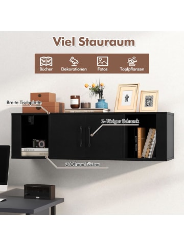 COSTWAY TV Schrank hängend 108 x 33 x 30,5 cm in Schwarz