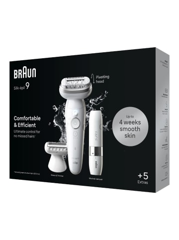 Braun Epilierer Rasierer 9-341 Silk-épil 9 in Weiß