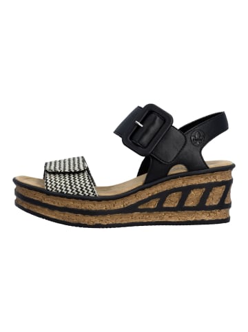 rieker Sandalen in Schwarz/Beige