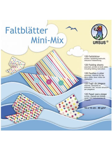 Buntpapierfabrik Ludwig Bähr Faltblätter 15x15cm 80g/qm Packung mit 120 Blatt 'Mini-Mix' Motive s...