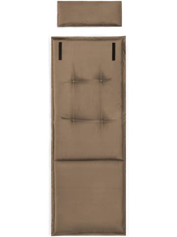 Aspero Stuhlauflage Hochlehner mit Kissen Palermo in Taupe