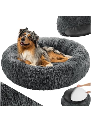 tectake Hundebett, waschbar, rund mit langem, weichem und flauschigem Plüsch