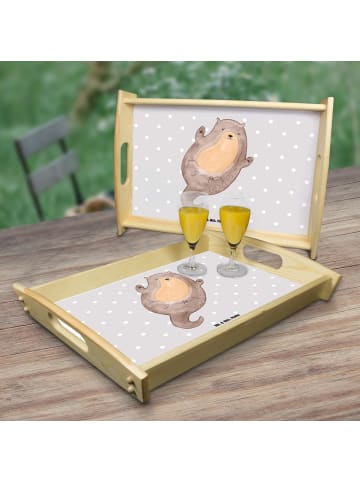 Mr. & Mrs. Panda Tablett Otter Umarmen ohne Spruch in Grau Pastell