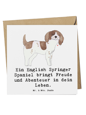 Mr. & Mrs. Panda Deluxe Karte English Springer Spaniel Freude mi... in Weiß