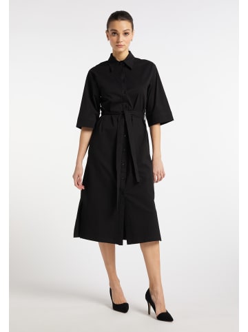 DreiMaster Klassik Damen Hemdblusenkleid in Schwarz
