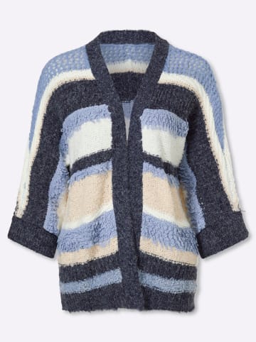 Heine Strickjacke in marine-ecru-geringelt