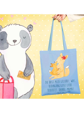 Mr. & Mrs. Panda Canvas Tasche Mama Liebe mit Spruch in Sky Blue