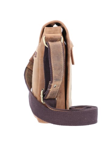 Greenburry Vintage Umhängetasche Leder 20 cm in brown