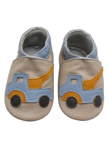Bemesu Baby Krabbelschuhe aus Leder, weiche Lauflernschuhe mit rutschfester Sohle 