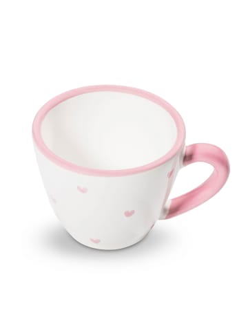 Gmundner Keramik Herzerl Rosa Espressotasse in Weiß