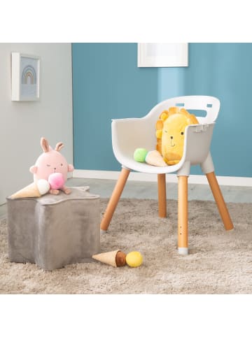 roba 2in1 Hochstuhl & Kinderhochstuhl 'Style Up Wood' - inkl. Sitzpolsterung grau