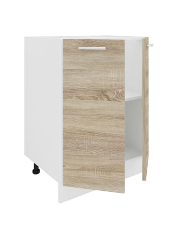 VCM  Küchenschrank B 60 cm Unterschrank Drehtüren Esilo in Weiß / Sonoma-Eiche