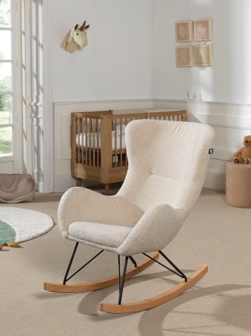 58 aufm Kessel SCHAUKELSTUHL Keila komfortabel und bequem Bouclé Stoff in beige