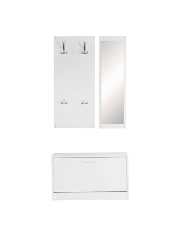 KADIMA DESIGN Elegante Wandgarderobe mit Spiegel - Platz für Dein Zuhause in Weiß