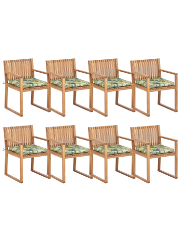 Beliani 8er-Set Esszimmerstuhl SASSARI II in Braun/Grün