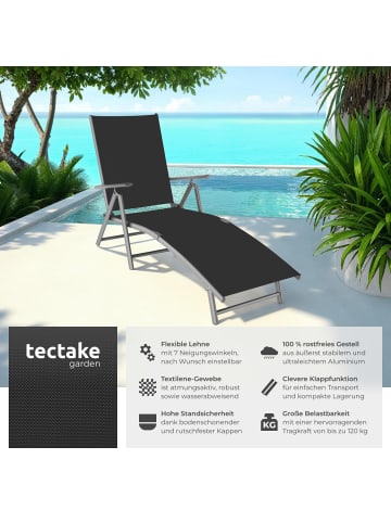 tectake klappbare Aluminium Sonnenliege, 7-fach verstellbare Rückenlehne