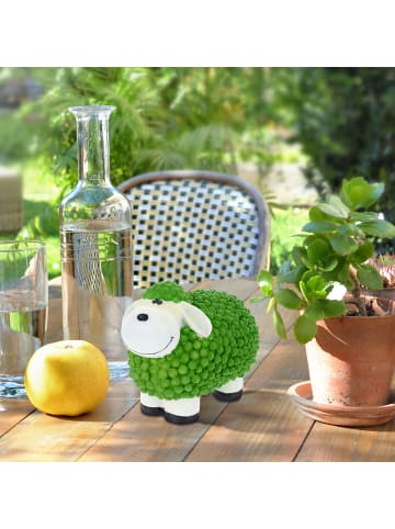 relaxdays Gartenfigur "Schaf" in Grün - (B)21 x (H)16 x (T)12,5 cm