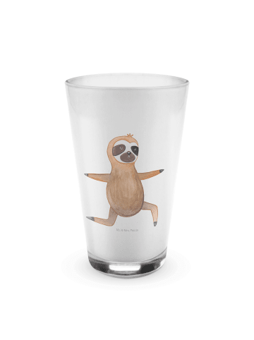 Mr. & Mrs. Panda Blümchentailglas Faultier Yoga ohne Spruch in Transparent