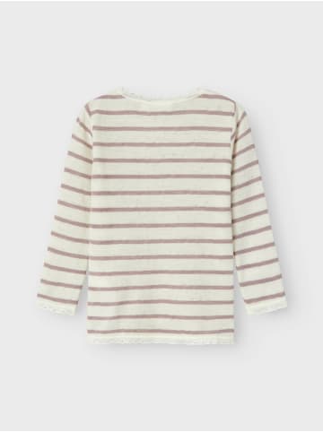 name it Langarmshirt Merinowolle NMFWANG WOOL in snow white/stripespurple dove
