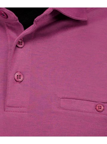 Ragman Softknit-Poloshirt mit Bund, Velvet Touch in Rot