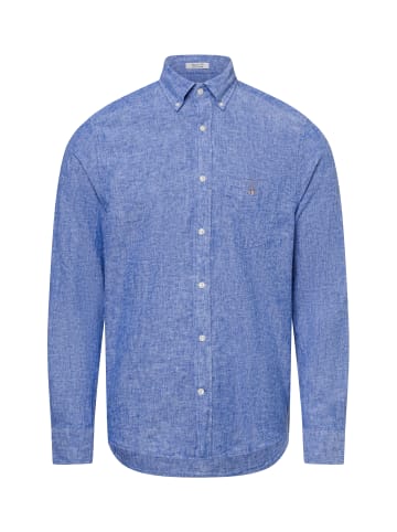 Gant Freizeithemd mit Leinenanteil in blau