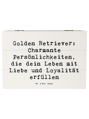 Mr. & Mrs. Panda Erinnerungskiste Spruch Golden Retriever Charme... in Weiß
