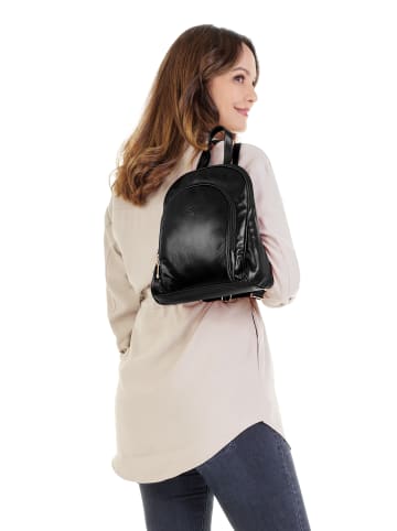 Cluty City-Rucksack echt Leder in schwarz