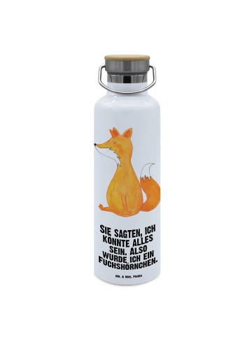 Mr. & Mrs. Panda Trinkflasche Einhorn Wunsch mit Spruch in Weiß