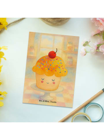 Mr. & Mrs. Panda einzelkarte Cupcake Design ohne Spruch in Weiß