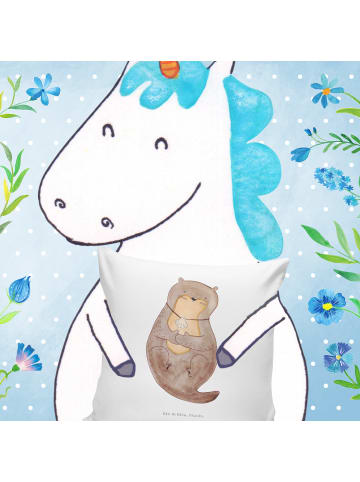 Mr. & Mrs. Panda kuschelkissen 40x40 Otter Muschel ohne Spruch in Weiß