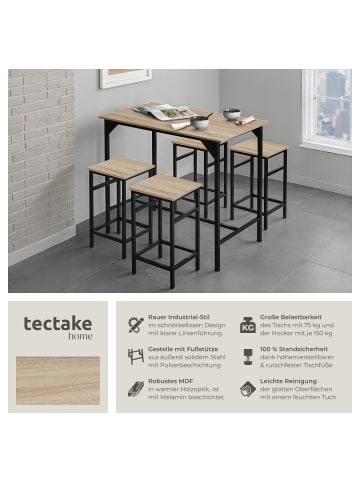 tectake Bistrotisch-Set, mit höhenverstellbaren Kunststofffüßen