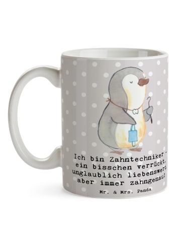Mr. & Mrs. Panda Kaffeetasse Zahntechniker Spaß mit Spruch in Grau Pastell